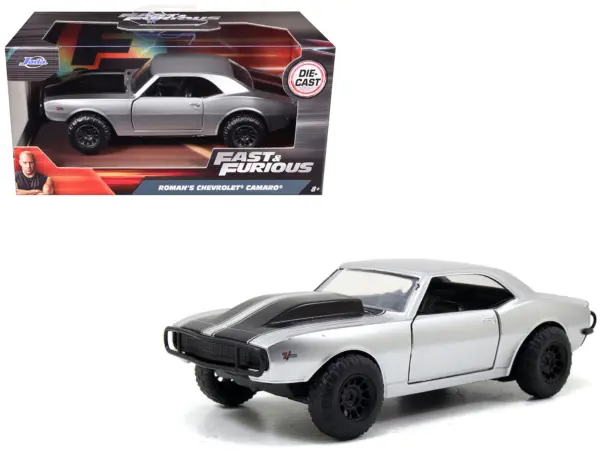 Roman's Chevrolet Camaro Z/28 Silver with Black Stripes "Fast & Furious 7" (2015) Movie 1/32 Diecast Model Car by Jada #1