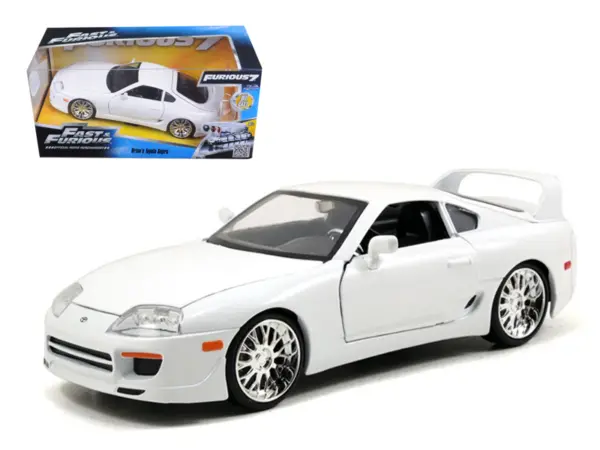 Brian's Toyota Supra White "Fast & Furious" Movie 1/24 Diecast Model Car by Jada #1