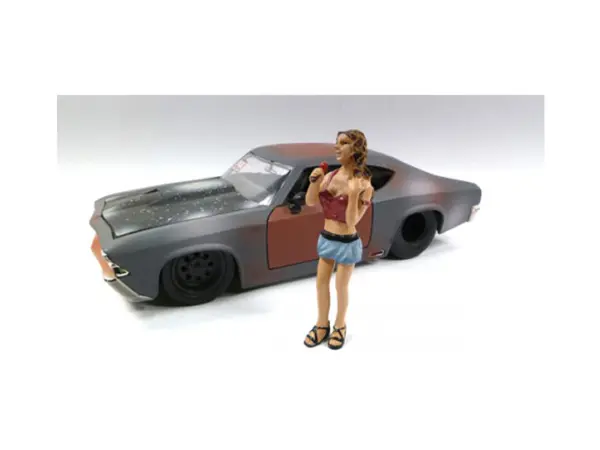Look Out Girl Monica Figure For 1:24 Scale Diecast Car Models by American Diorama #1