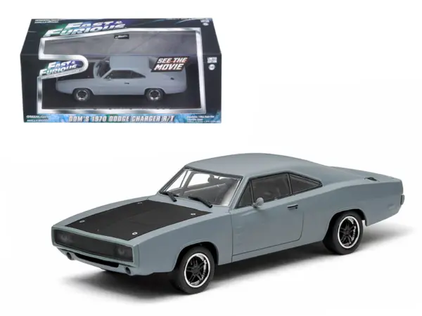Dom's 1970 Dodge Charger R/T Primered Grey "Fast and Furious" Movie (2009) 1/43 Diecast Car Model by Greenlight #1