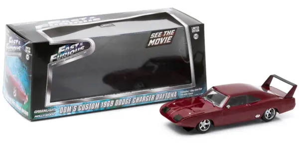 Dom's 1969 Dodge Charger Daytona Maroon "Fast and Furious 6" Movie (2013) 1/43 Diecast Model Car by Greenlight #4