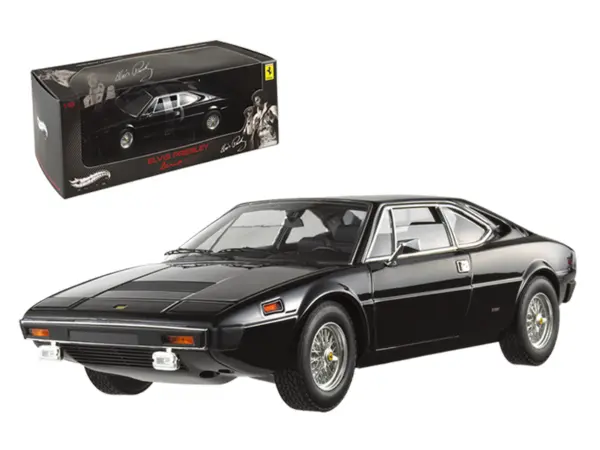 Ferrari Dino 308 GT4 Black (Elvis Presley Owned) "Elite Edition" Series 1/18 Diecast Model Car by Hot Wheels #1