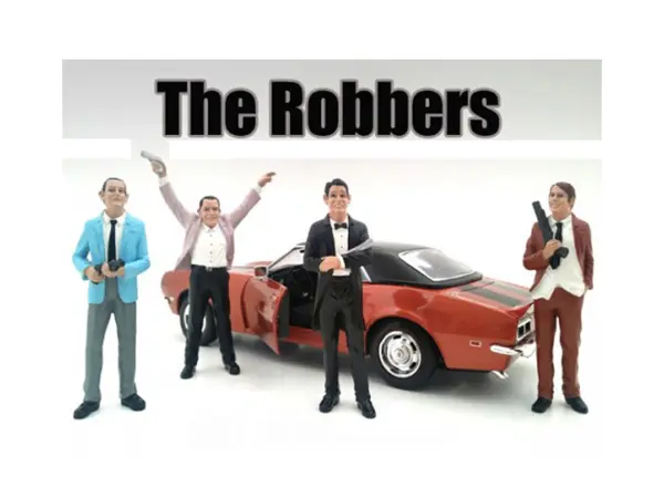"The Robbers" 4 Piece Figure Set For 1:18 Scale Models by American Diorama #1