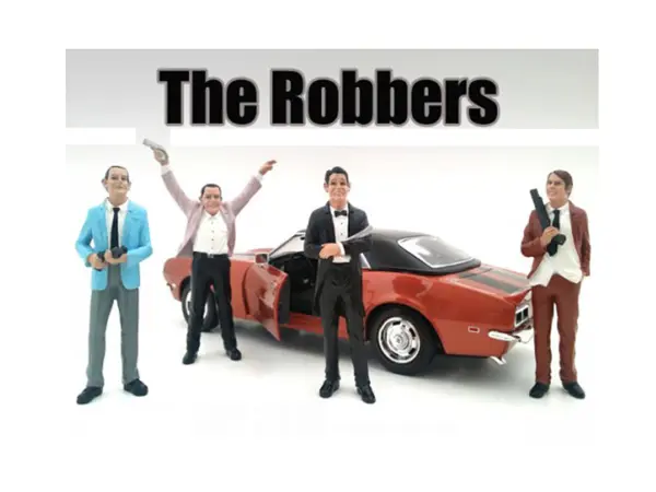 "The Robbers" 4 Piece Figure Set For 1:24 Scale Models by American Diorama #1