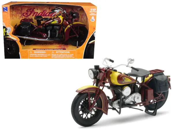 1934 Indian Sport Scout Bike 1/12 Diecast Motorcycle Model by New Ray #1