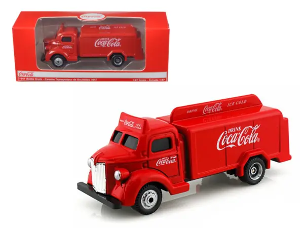 1947 Coca Cola Delivery Bottle Truck Red 1/87 Diecast Model by Motorcity Classics #1