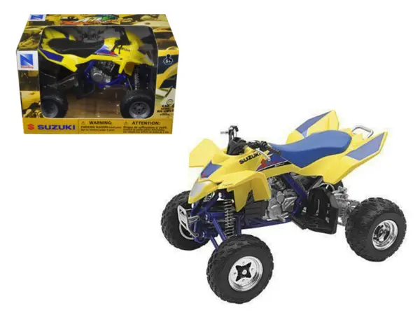 Suzuki Quad Racer R450 ATV Yellow and Blue 1/12 Diecast Model by New Ray #1