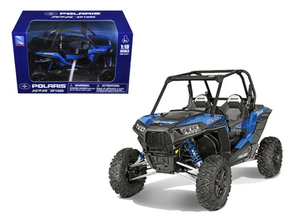 Polaris RZR XP 1000 Dune Buggy Blue 1/18 Diecast Model by New Ray #1