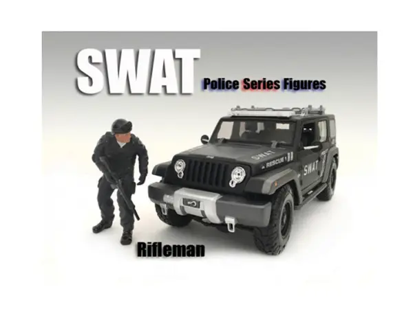 SWAT Team Rifleman Figure For 1:18 Scale Models by American Diorama #1