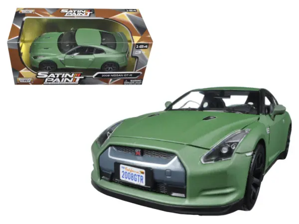 2008 Nissan GT-R R35 Matt Green 1/24 Diecast Model Car by Motormax #1