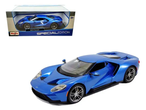 2017 Ford GT Blue Metallic 1/18 Diecast Model Car by Maisto #1