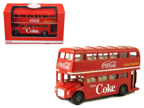 1960 Routemaster London Double Decker Bus Red "Coca-Cola" 1/64 Diecast Model by Motorcity Classics #1