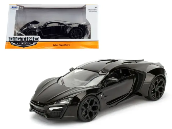 Lykan Hypersport Glossy Black 1/24 Diecast Model Cars by Jada #1
