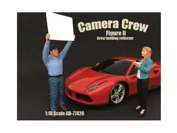 Camera Crew Figure II "Crew Holding Reflector" For 1:18 Scale Models by American Diorama #1