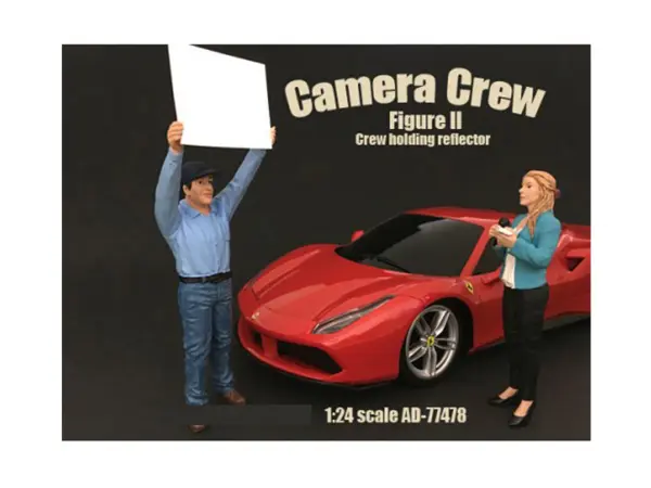 Camera Crew Figure II "Crew Holding Reflector" For 1:24 Scale Models by American Diorama #1