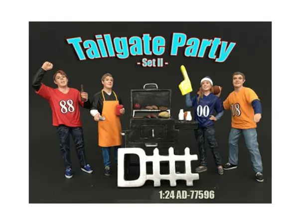 "Tailgate Party" Set II 4 piece Figurine Set for 1/24 Scale Models by American Diorama #1