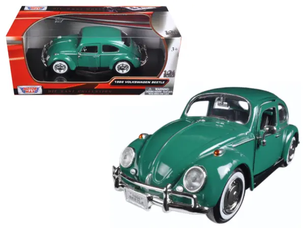 1966 Volkswagen Beetle Green 1/24 Diecast Model Car by Motormax #1