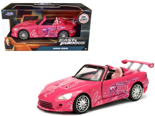 Suki's Honda S2000 Convertible Pink with Graphics "Fast & Furious" Movie 1/32 Diecast Model Car by Jada #1