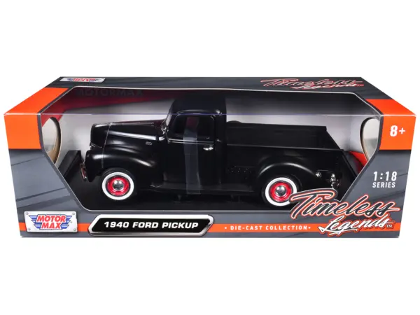 1940 Ford Pickup Matt Black 1/18 Diecast Model Car by Motormax #3