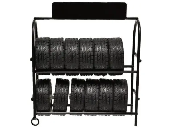 Metal Tire Rack with Rims and Tires for 1/24 Scale Models by American Diorama #2