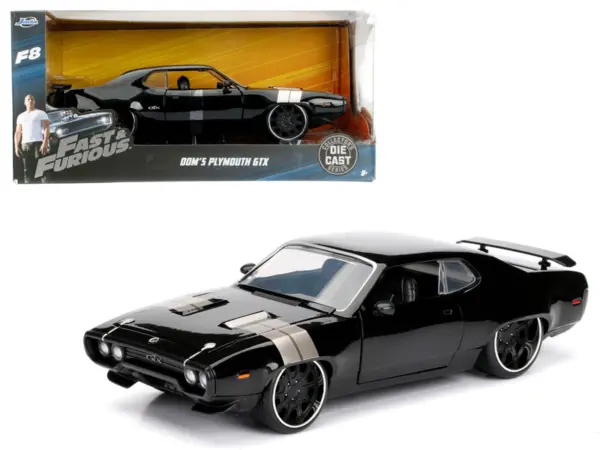 Dom's Plymouth GTX Fast & Furious F8 "The Fate of the Furious" Movie 1/24 Diecast Model Car  by Jada #1