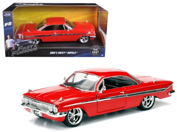 Dom's Chevrolet Impala Red "Fast & Furious F8: The Fate of the Furious" (2017) Movie 1/24 Diecast Model Car by Jada #1