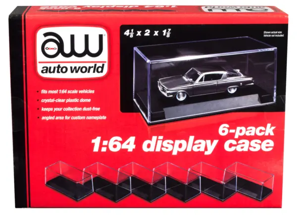 6 Collectible Display Show Cases for 1/64 Scale Model Cars by Auto World #2