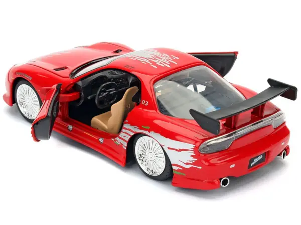 Dom's Mazda RX-7 Red with Graphics "Fast & Furious" Movie 1/32 Diecast Model Car by Jada #3