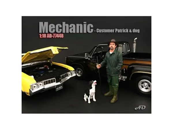 Customer Patrick and a Dog Figurine / Figure For 1:18 Models by American Diorama #1