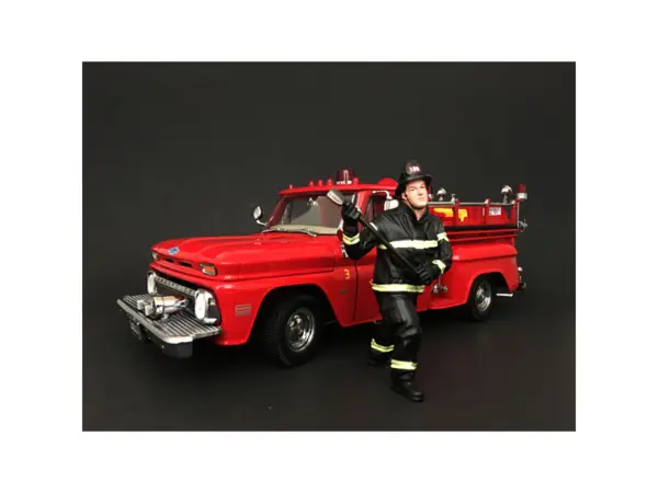 Firefighter with Axe Figurine / Figure For 1:18 Models by American Diorama #1