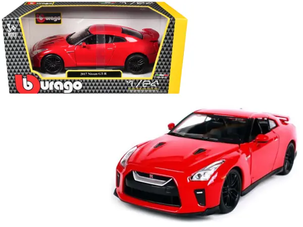 2017 Nissan GT-R R35 Red 1/24 Diecast Car Model by BBurago #1