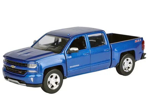 2017 Chevrolet Silverado 1500 LT Z71 Crew Cab Pickup Truck Blue 1/27 Diecast Model Car by Motormax #2