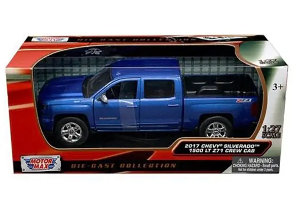 2017 Chevrolet Silverado 1500 LT Z71 Crew Cab Pickup Truck Blue 1/27 Diecast Model Car by Motormax #3