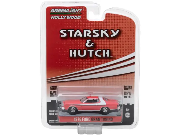 1976 Ford Gran Torino Red with White Stripe "Starsky and Hutch" (1975-1979) TV Series "Hollywood Series" Release 18 1/64 Diecast Model Car by Greenlight #3