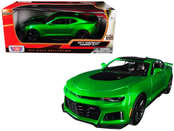 2017 Chevrolet Camaro ZL1 Metallic Green 1/24 Diecast Car Model by Motormax #1
