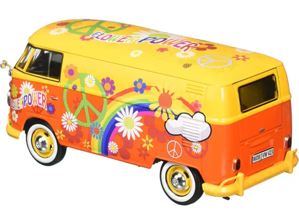 Volkswagen Type 2 (T1) Delivery Van Flower Power 1/24 Diecast Car Model by Motormax #3