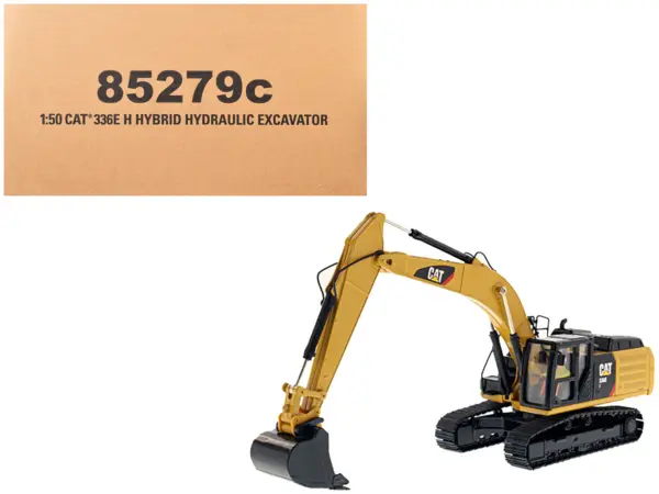 CAT Caterpillar 336E H Hybrid Hydraulic Excavator with Operator "Core Classics" Series 1/50 Diecast Model by Diecast Masters #1