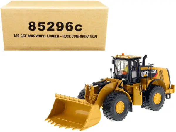 CAT Caterpillar 980K Wheel Loader Rock Configuration with Operator "Core Classics Series" 1/50 Diecast Model by Diecast Masters #1