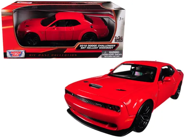 2018 Dodge Challenger SRT Hellcat Widebody Red 1/24 Diecast Model Car by Motormax #1