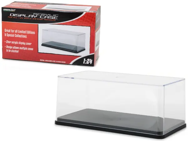 Collectible Display Show Case with Black Plastic Base for 1/24 Scale Models by Greenlight #1