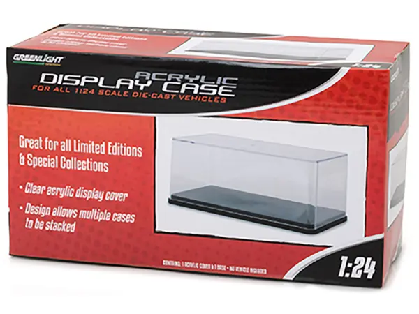 Collectible Display Show Case with Black Plastic Base for 1/24 Scale Models by Greenlight #3