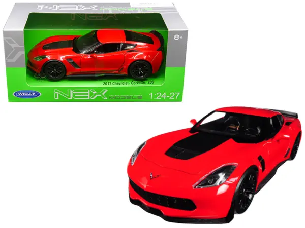 2017 Chevrolet Corvette Z06 Red 1/24-1/27 Diecast Model Car by Welly #1