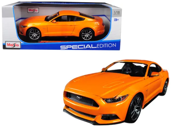 2015 Ford Mustang GT 5.0 Orange Metallic "Special Edition" 1/18 Diecast Model Car by Maisto #1