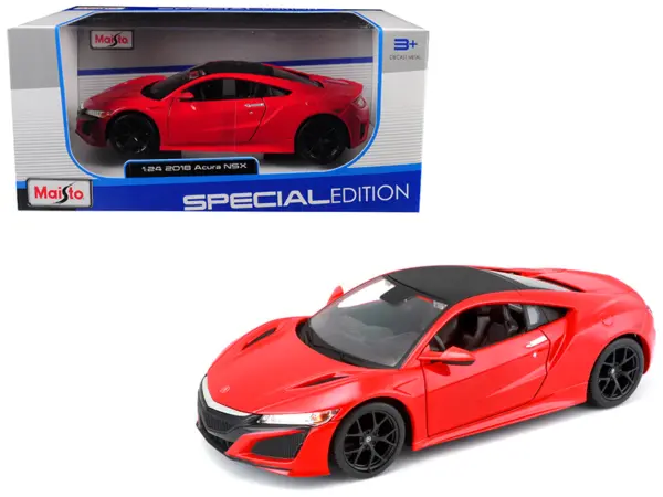 2018 Acura NSX Red with Black Top 1/24 Diecast Model Car by Maisto #1