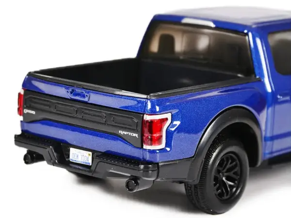 2017 Ford F-150 Raptor Pickup Truck Blue with Black Wheels 1/27 Diecast Model Car by Motormax #2