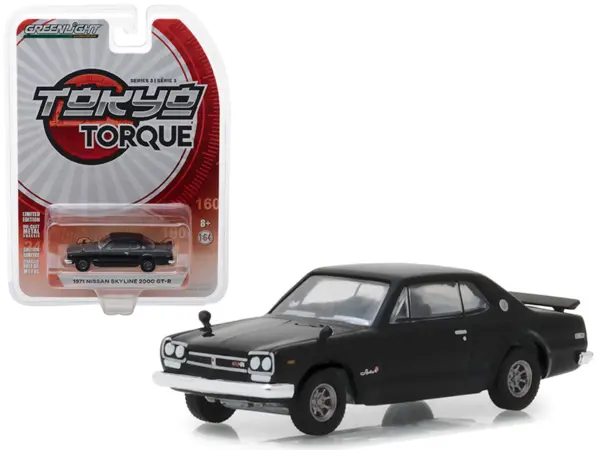 1971 Nissan Skyline 2000 GT-R Black "Tokyo Torque" Series 3 1/64 Diecast Model Car by Greenlight #1