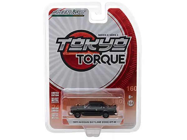 1971 Nissan Skyline 2000 GT-R Black "Tokyo Torque" Series 3 1/64 Diecast Model Car by Greenlight #3