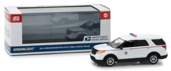 2014 Ford Interceptor Utility Postal Police "United States Postal Service" (USPS) White 1/43 Diecast Model Car by Greenlight #3