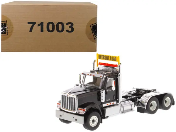 International HX520 Day Cab Tandem Tractor Black 1/50 Diecast Model by Diecast Masters #1