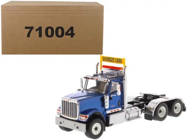 International HX520 Day Cab Tandem Tractor Blue 1/50 Diecast Model by Diecast Masters #1